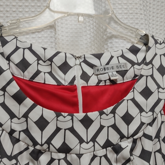 Cotton Formal Dress White/Gray, size 6 - Picture 3 of 7